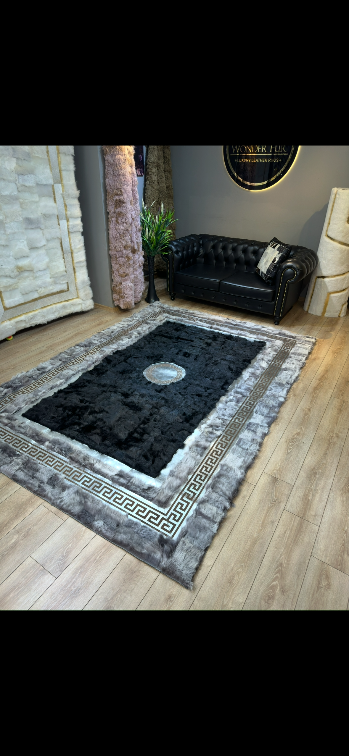 100% Genuine Cowhide Area Rug, Brown White Cowhide Patchwork Rug, Modern Rug for Bedroom Room