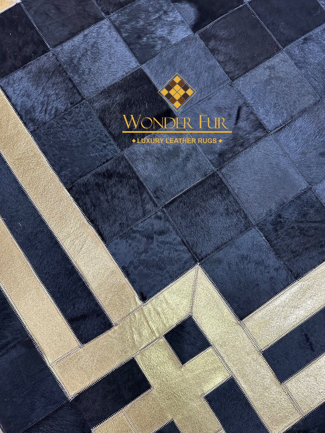 Modern Decorative Original Cowhide Area Rug , Luxury Handmade Leather