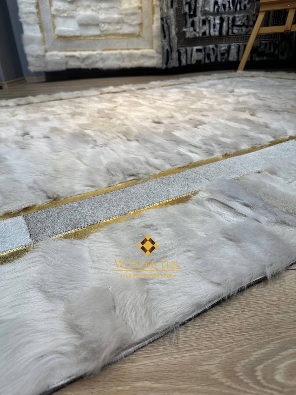 Natural Patchwork White Sheepskin Living Room Rug,Amazing Non Slip Rug