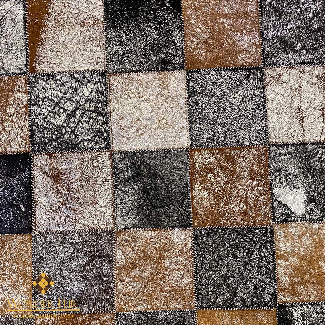 Silver Pattern Natural Handmade Cowhide Area 8x10 Rug for Living Room