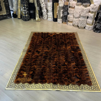 100% Genuine Fox Fur Area Rug for Bed Room