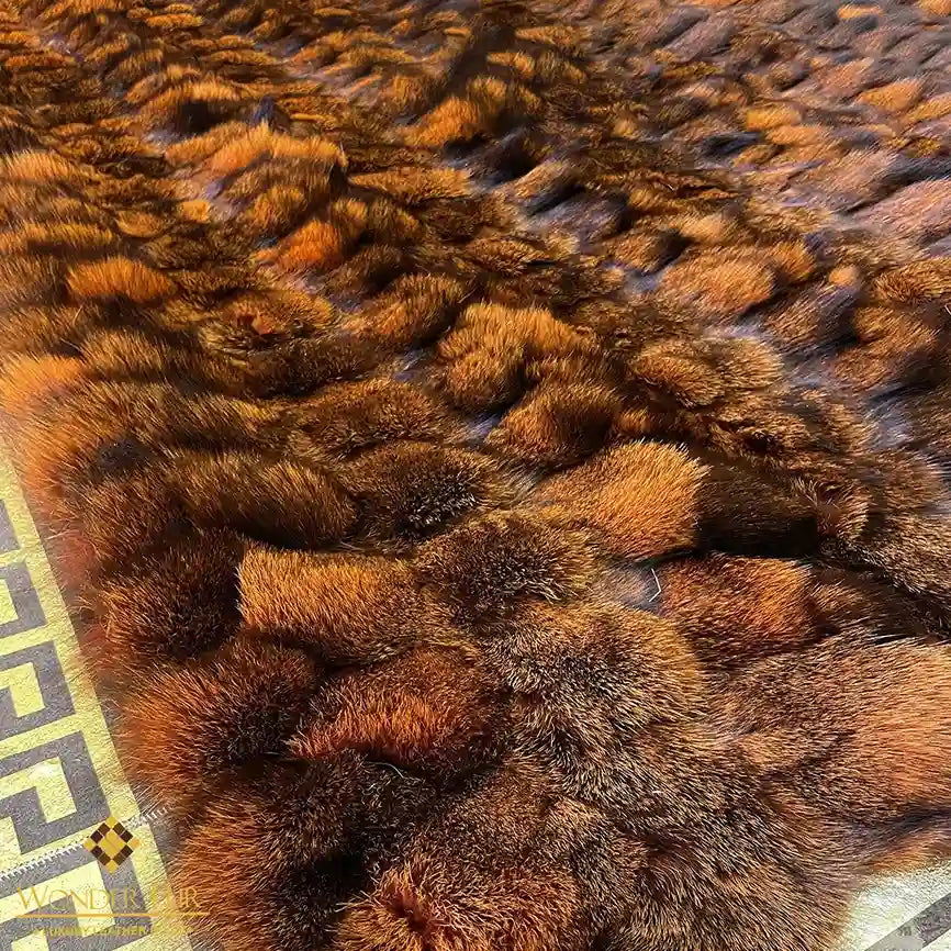 100% Genuine Fox Fur Area Rug for Bed Room