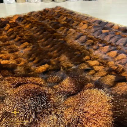 100% Genuine Fox Fur Area Rug for Bed Room