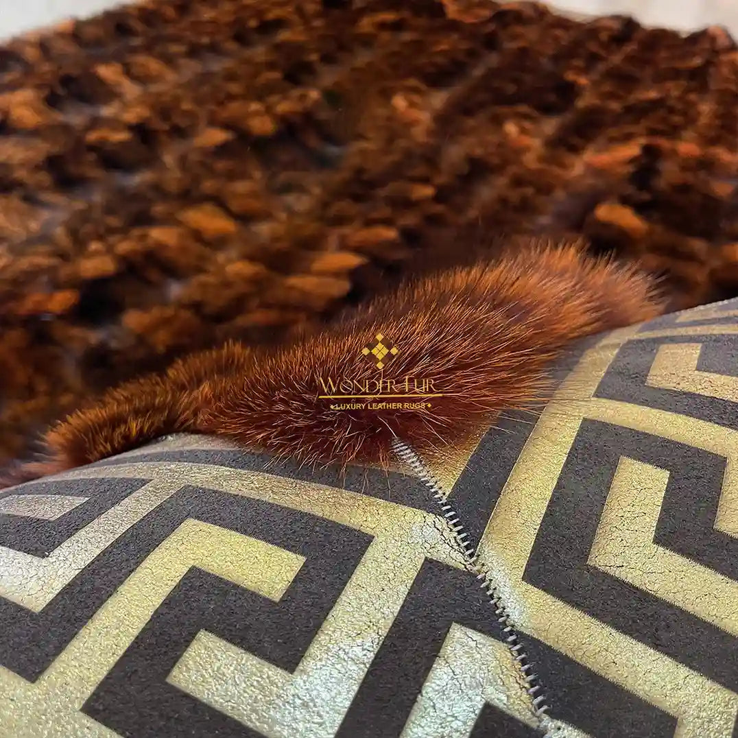 100% Genuine Fox Fur Area Rug for Bed Room