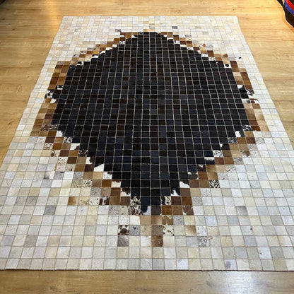 100% Genuine Cowhide Area Rug, Tricolour Cowhide Patchwork Rug, Modern Rug for Bedroom Room (Copy)