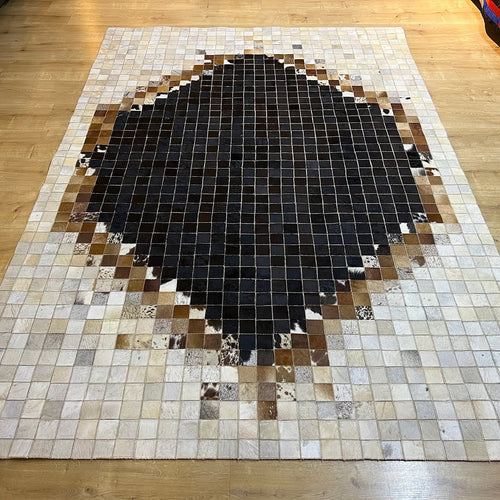 100% Genuine Cowhide Area Rug, Tricolour Cowhide Patchwork Rug, Modern Rug for Bedroom Room (Copy)