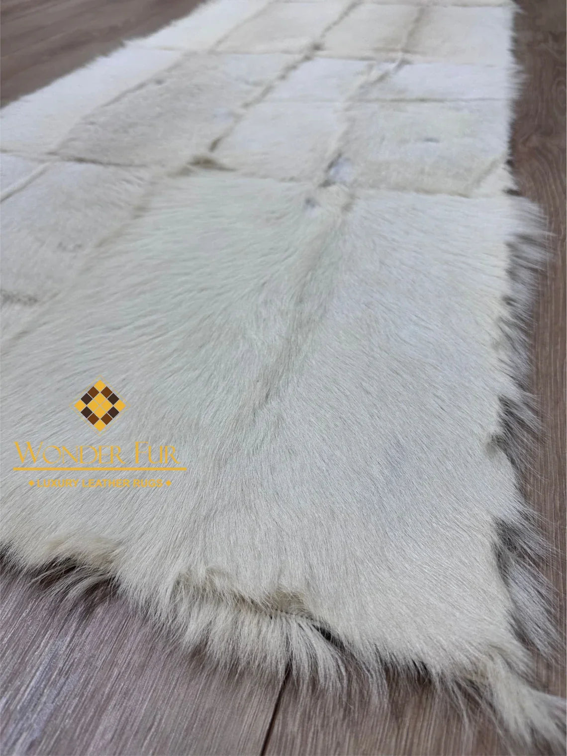 100% Natural Handmade Elegant Soft Fluffy White Runner Rug ,Luxury Rug