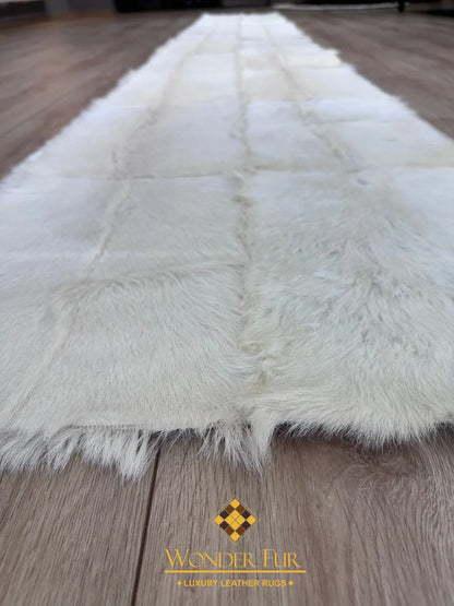 100% Natural Handmade Elegant Soft Fluffy White Runner Rug ,Luxury Rug