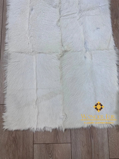 100% Natural Handmade Elegant Soft Fluffy White Runner Rug ,Luxury Rug