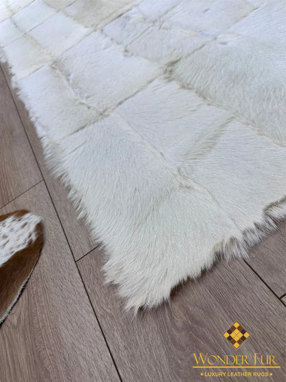100% Natural Handmade Elegant Soft Fluffy White Runner Rug ,Luxury Rug