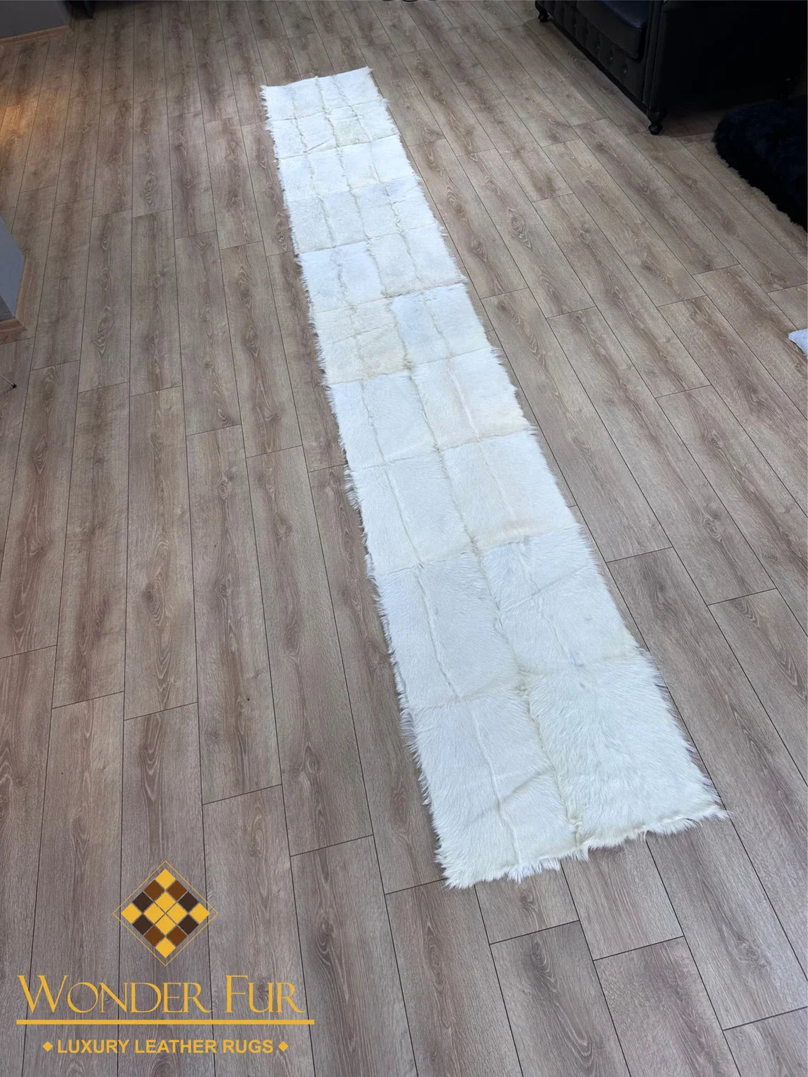 100% Natural Handmade Elegant Soft Fluffy White Runner Rug ,Luxury Rug