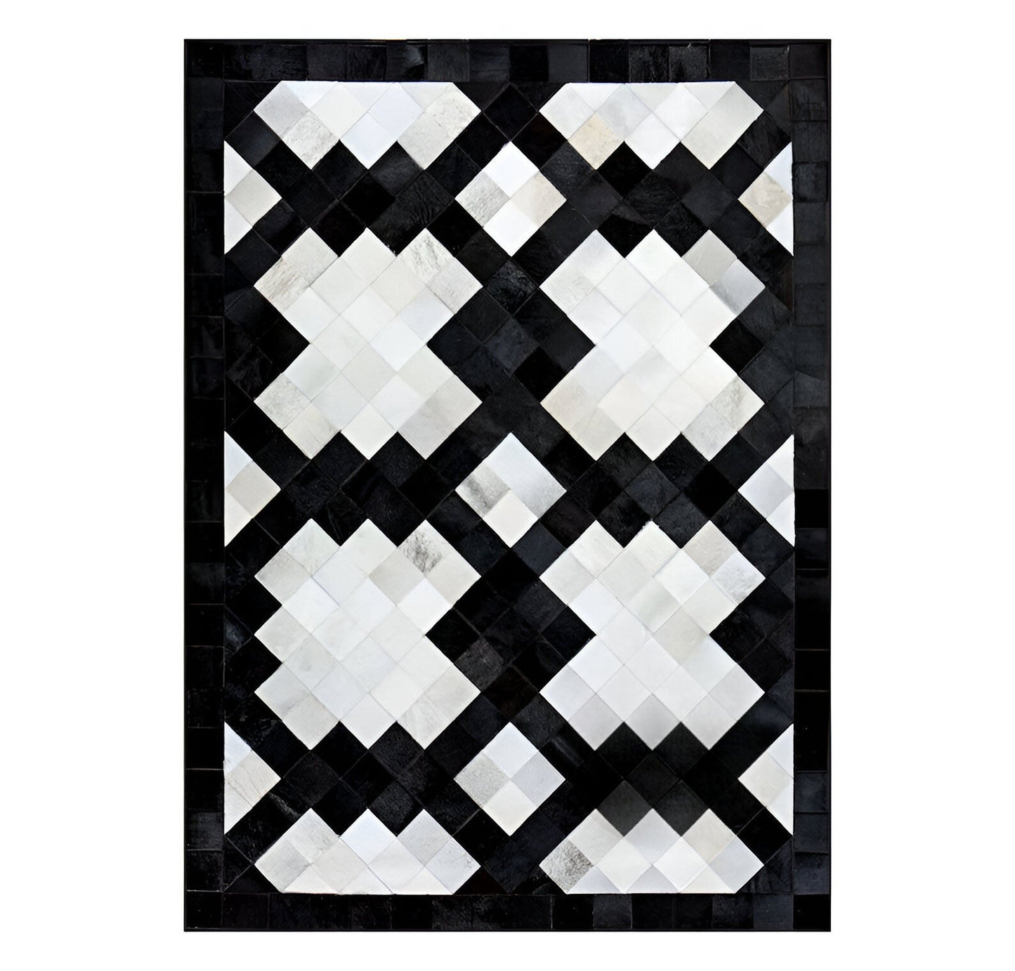 Handmade Real Cowhide Area Rug, Black And White Cowhide Patchwork Rug, Perfect Designed for Home Décor