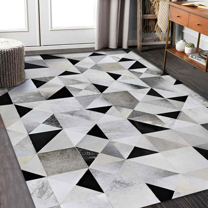 High Quality Tricolor 100% Genuine Handmade Cowhide Area 6x9 Rug for Living Room