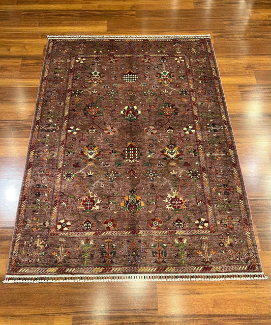 Natural Afghan Wool Rug– Tribal Nomadic Boho Carpet