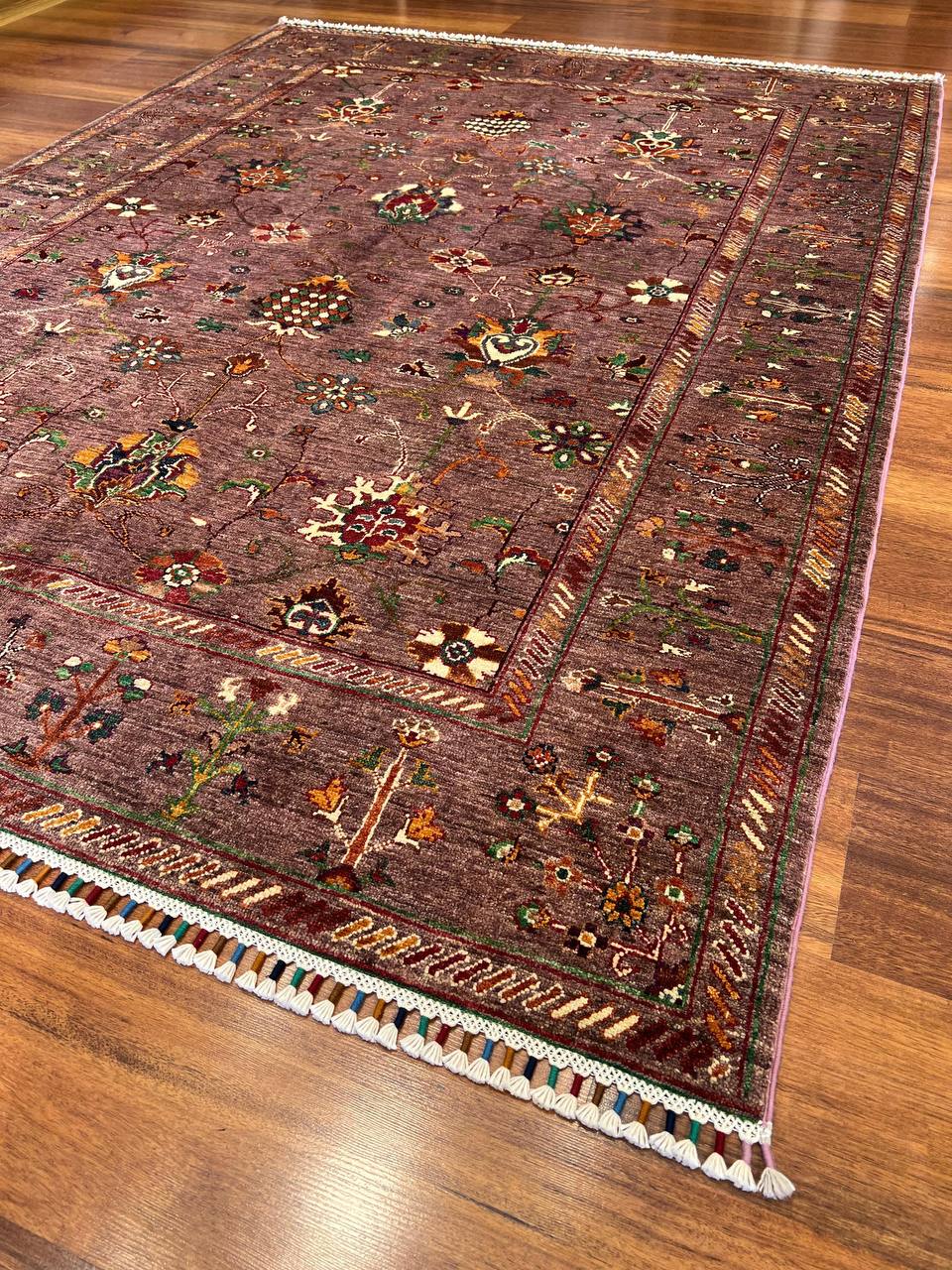 Natural Afghan Wool Rug– Tribal Nomadic Boho Carpet