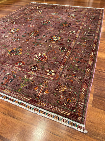 Natural Afghan Wool Rug– Tribal Nomadic Boho Carpet