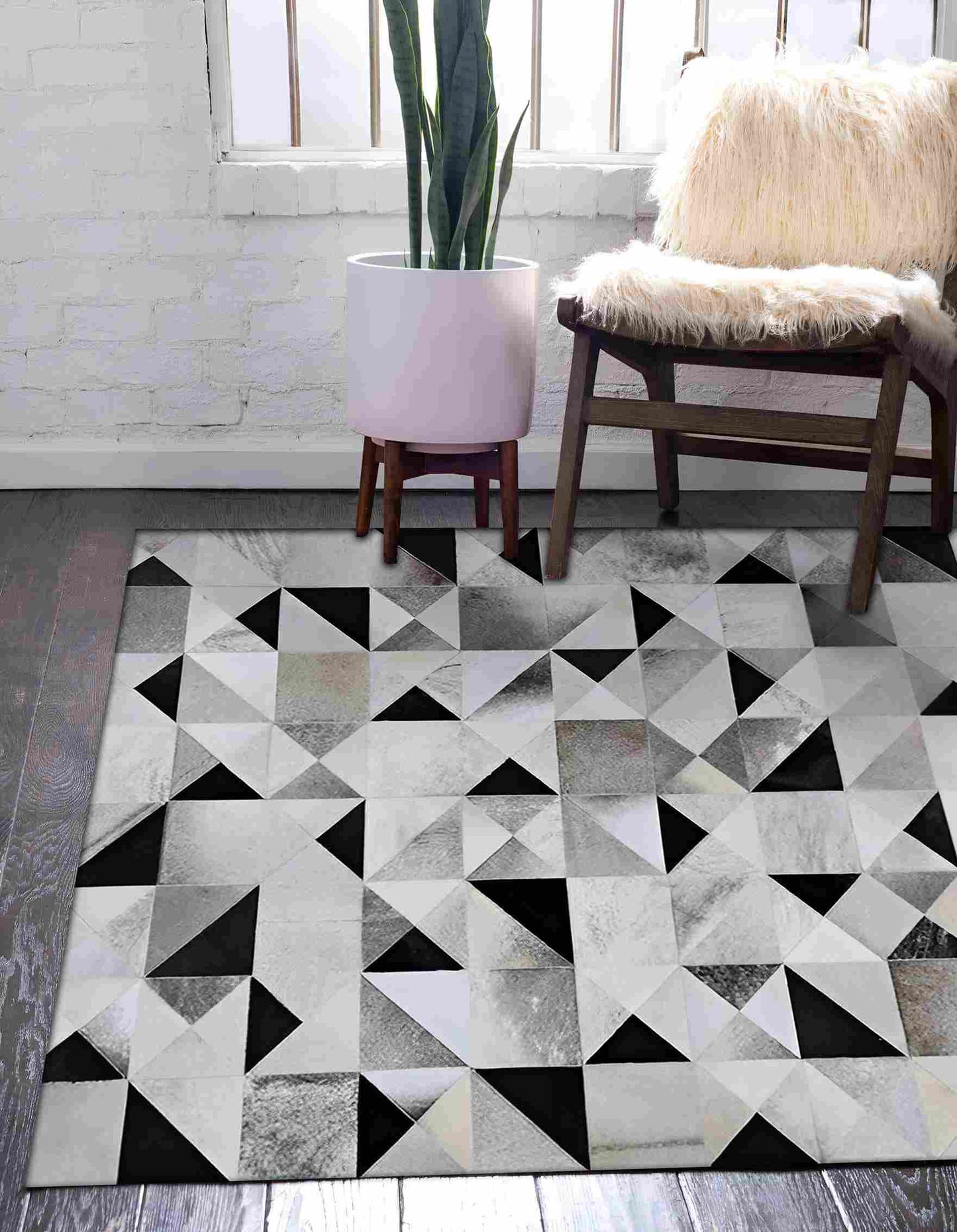 High Quality Tricolor 100% Genuine Handmade Cowhide Area 6x9 Rug for Living Room