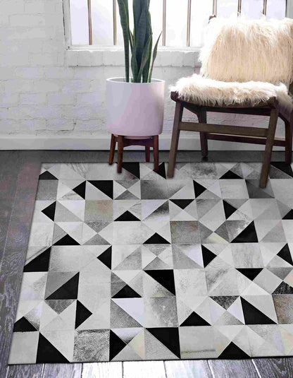 High Quality Tricolor 100% Genuine Handmade Cowhide Area 6x9 Rug for Living Room