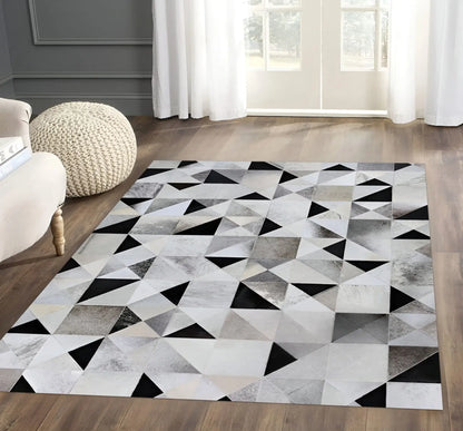 High Quality Tricolor 100% Genuine Handmade Cowhide Area 6x9 Rug for Living Room