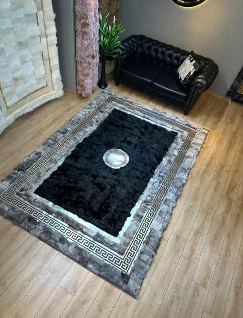 100% Genuine Cowhide Area Rug, Brown White Cowhide Patchwork Rug, Modern Rug for Bedroom Room