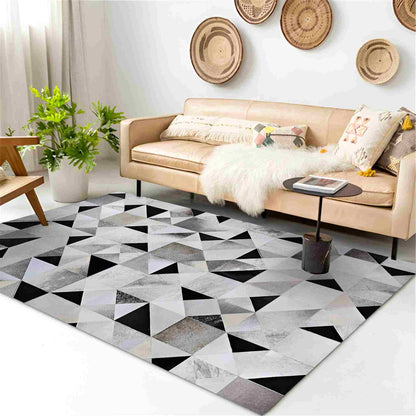 High Quality Tricolor 100% Genuine Handmade Cowhide Area 6x9 Rug for Living Room