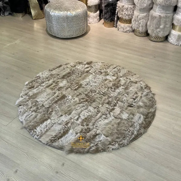Amazing Genuine Natural Round Sheepskin Rug