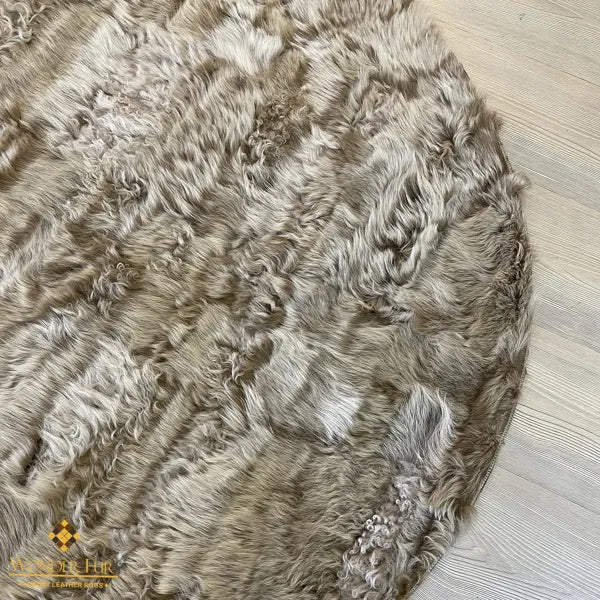 Customizable 100%Natural Beige Sheepskin Wool Handmade Living Room Rug