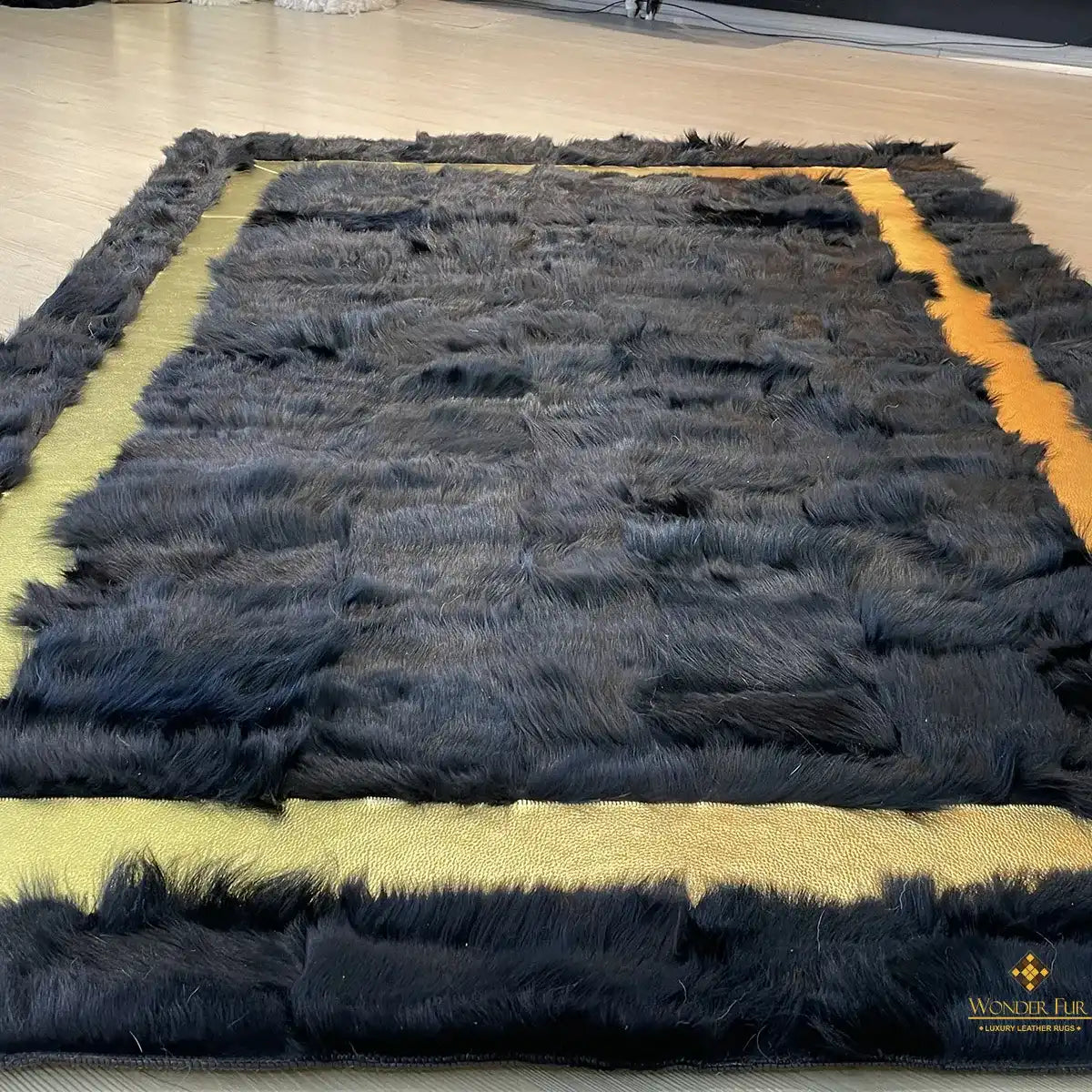 Black Gold  Sheepskin Rug, Luxury Sheepskin Home Decor