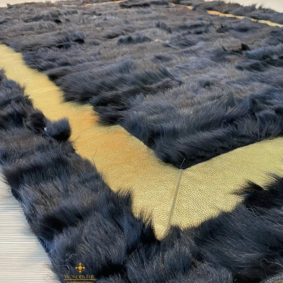 Black Gold  Sheepskin Rug, Luxury Sheepskin Home Decor