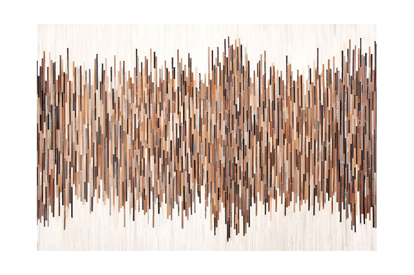 Boho Style Multicolor Natural Cowhide Patchwork Rug, Handmade Area Rug