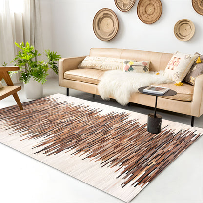 Boho Style Multicolor Natural Cowhide Patchwork Rug, Handmade Area Rug