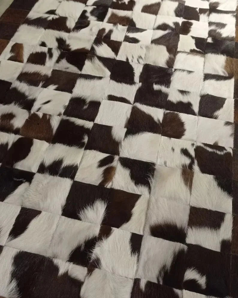 Brown and Cream Natural Cowhide Area Rug, Modern 100% Genuine Rug - Wonder fur rug Rug Wonder Fur Rug Wonder fur rug