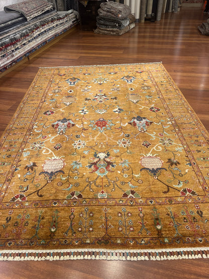 Handmade Afghan Sultani Rug – Mustard Yellow, Wool Tribal Carpet