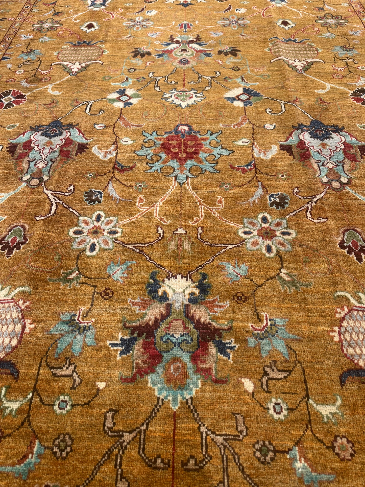 Handmade Afghan Sultani Rug – Mustard Yellow, Wool Tribal Carpet