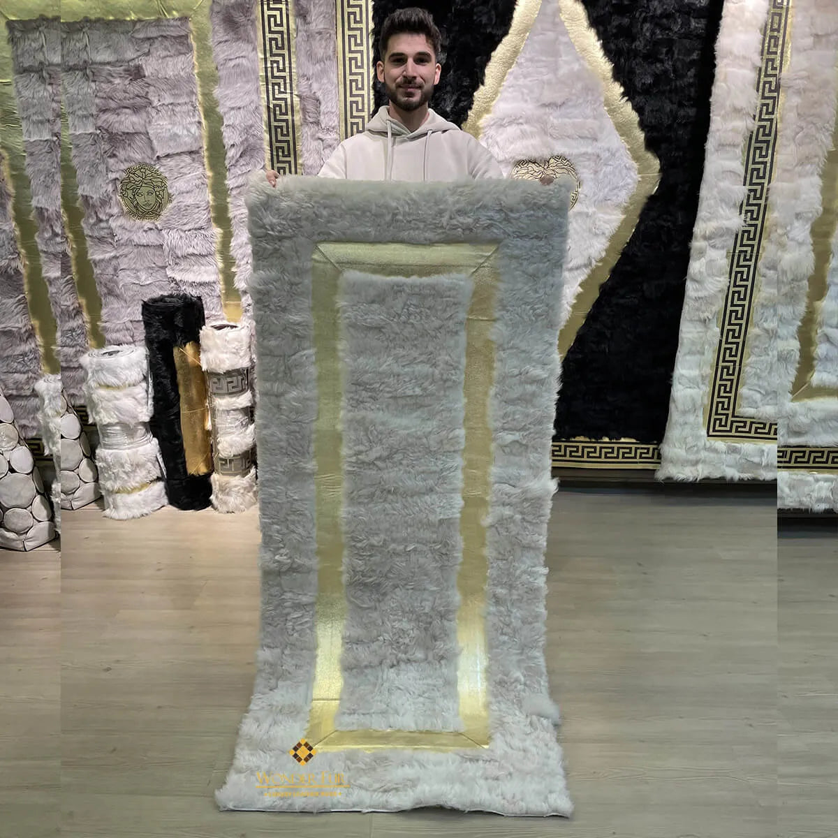 Cream White 100% Natural Runner Sheepskin Rug