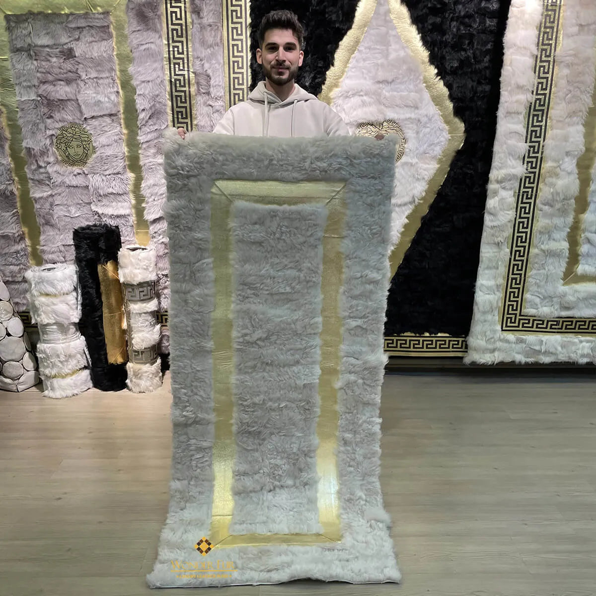 Cream White 100% Natural Runner Sheepskin Rug