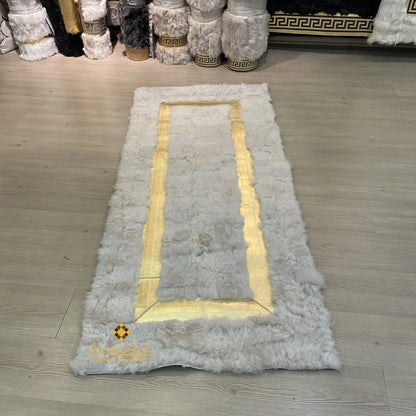 Cream White 100% Natural Runner Sheepskin Rug