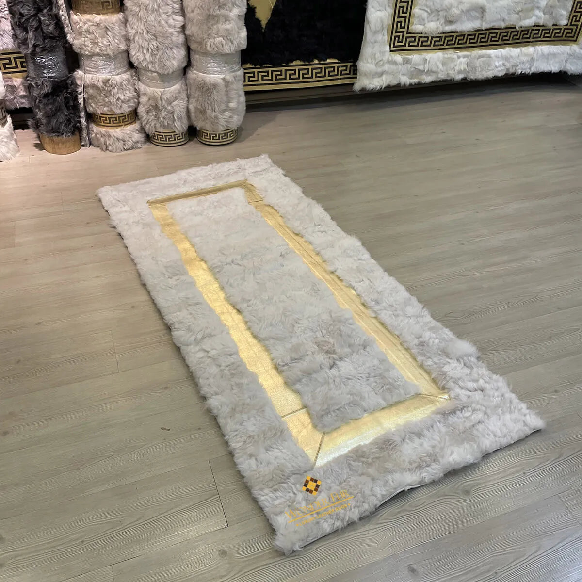 Cream White 100% Natural Runner Sheepskin Rug