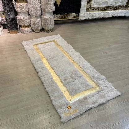 Cream White 100% Natural Runner Sheepskin Rug