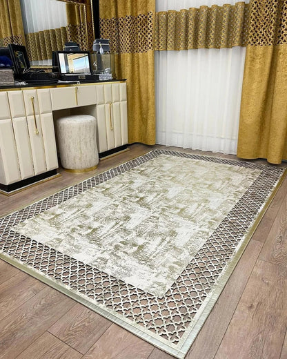 Elegant Decorative Faux Leather Handmade 6x8 Area Living Room Rug