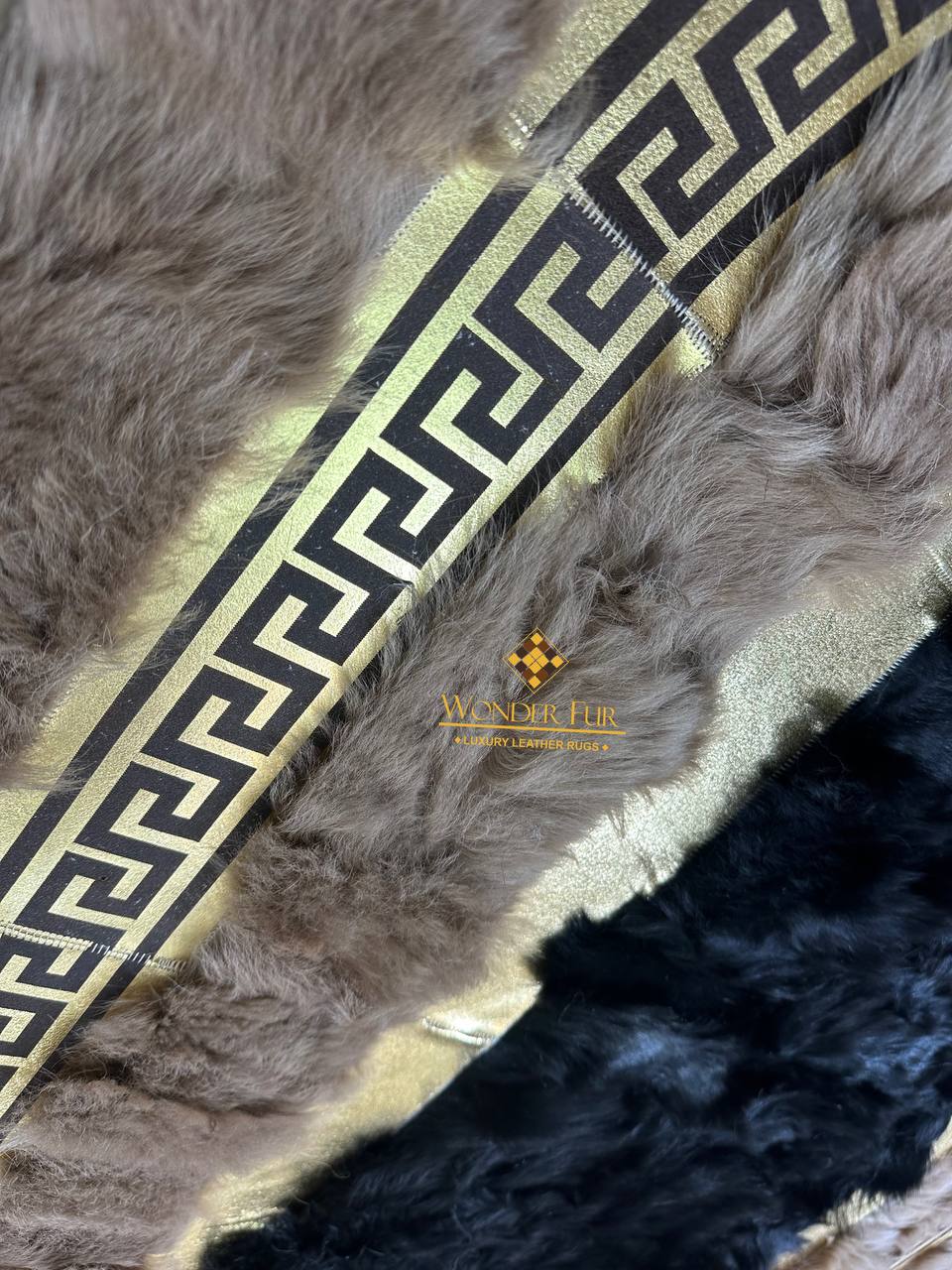 Elegant Natural Brown Sheepskin Wool Runner Rug , Fluffy Non Slip Rug