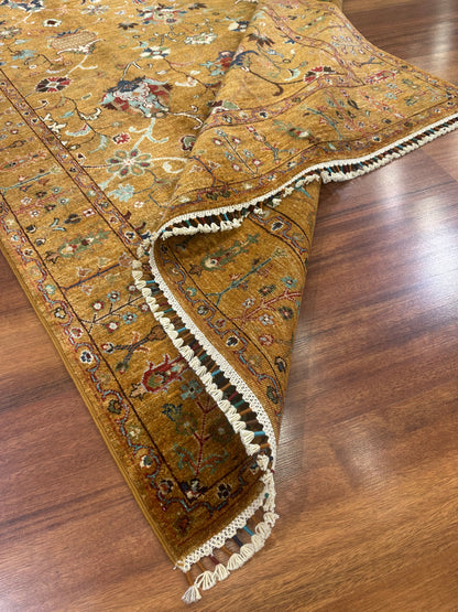 Handmade Afghan Sultani Rug – Mustard Yellow, Wool Tribal Carpet