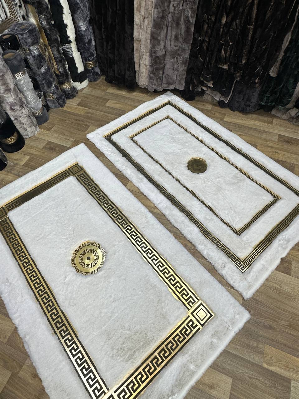 Faux Fur Rug, Soft Area Rug, White Gold Fluffy Area Rug