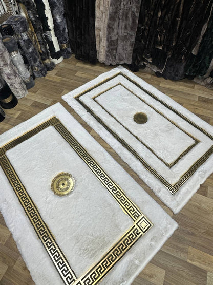 Faux Fur Rug, Soft Area Rug, White Gold Fluffy Area Rug