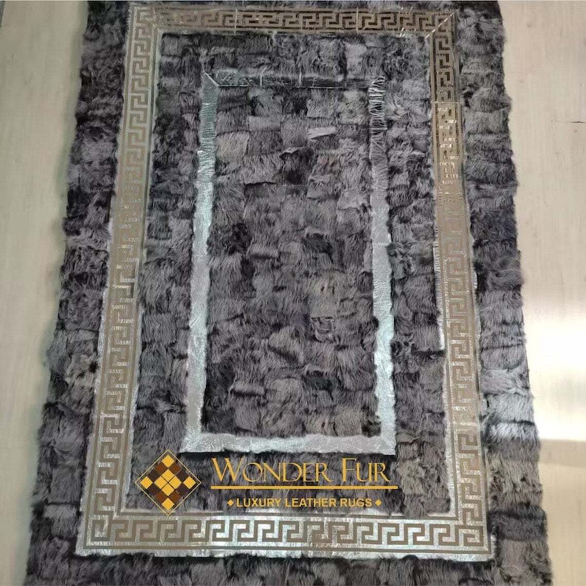 Fluffy Handmade Gray 6x8 Sheepskin Bedroom Rug,Shaggy Soft NonSlip Rug