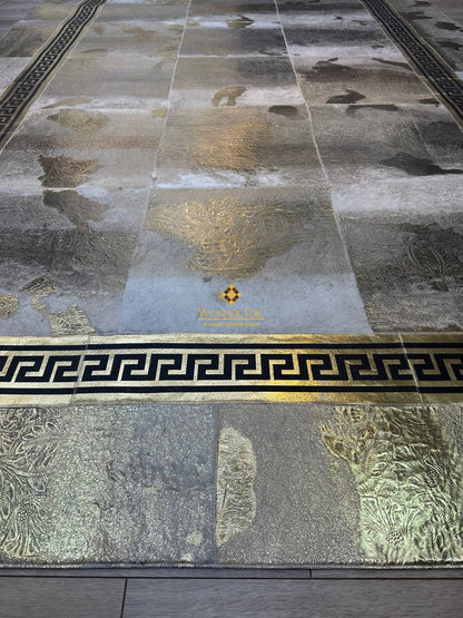 Genuine Gold Sheepskin Customize Bedroom Rug , Handmade Non Slip Rug