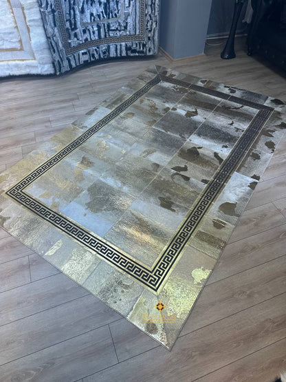 Genuine Gold Sheepskin Customize Bedroom Rug , Handmade Non Slip Rug