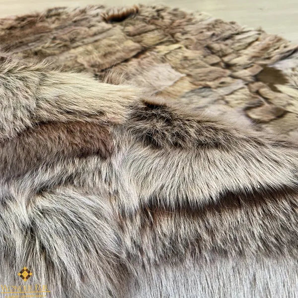 Genuine Natural Brown Round Sheepskin Rug, Rug for Home Decor