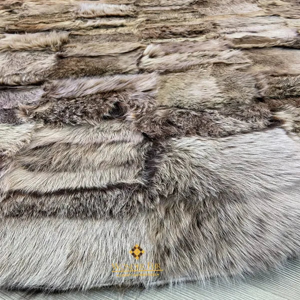 Genuine Natural Brown Round Sheepskin Rug, Rug for Home Decor