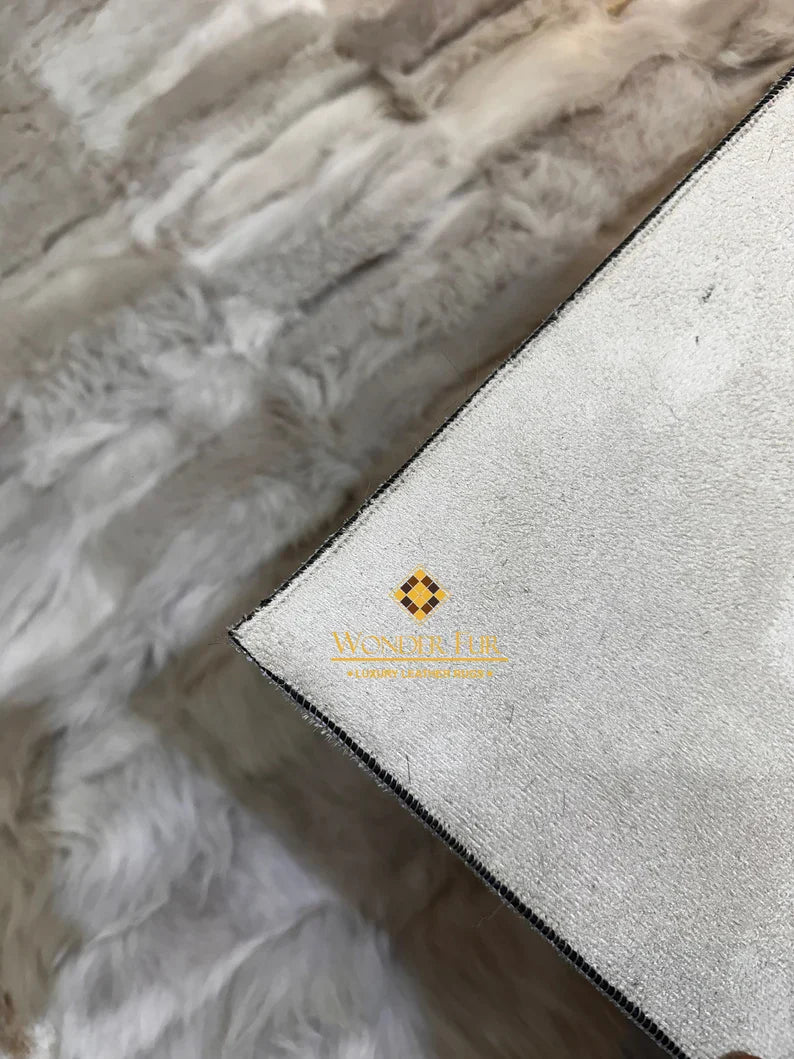 Handmade Amazing White Sheepskin Area 6x8 Living Room Rug , Soft Rug